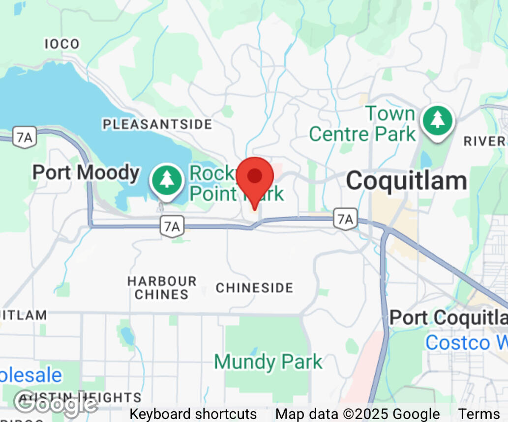 Map showing the location of Glenn McGarroch, Registered Massage Therapist in Port Moody, near 130 Brew St #201.