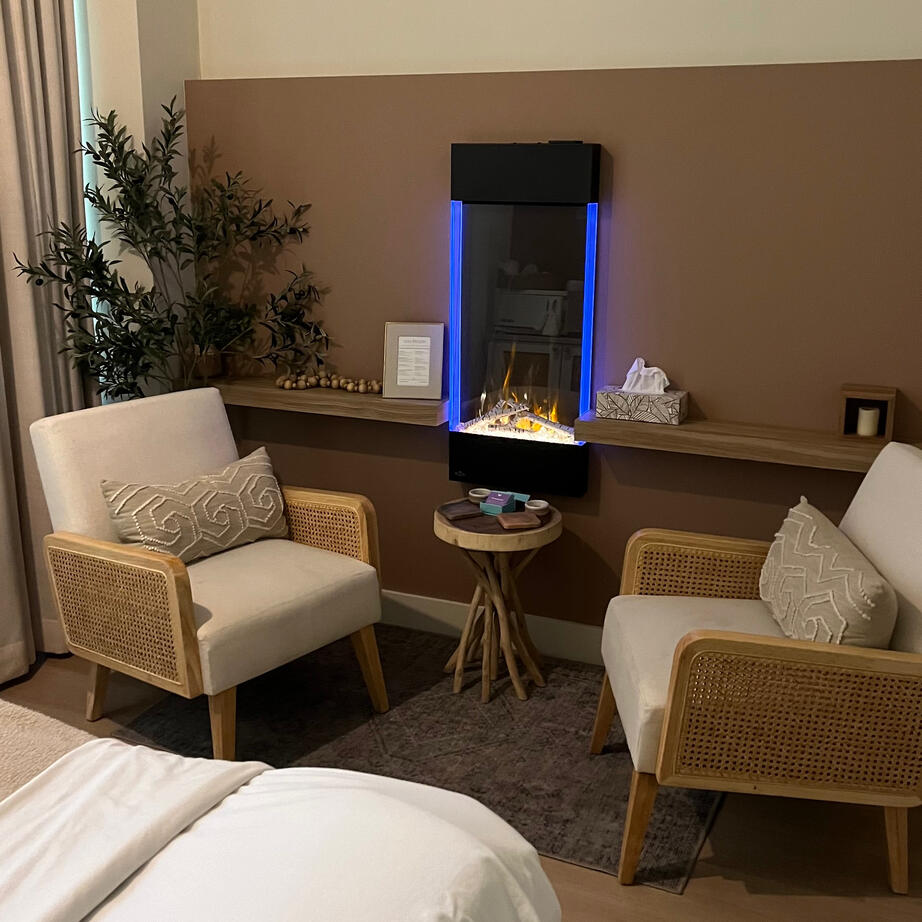 Professional massage therapy treatment room in Port Moody by Glenn McGarroch, RMT, equipped for TMJ, lymphatic drainage, vocal wellness, and relaxation sessions.